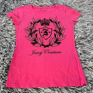Juicy Couture Pink Tee with Black Crest